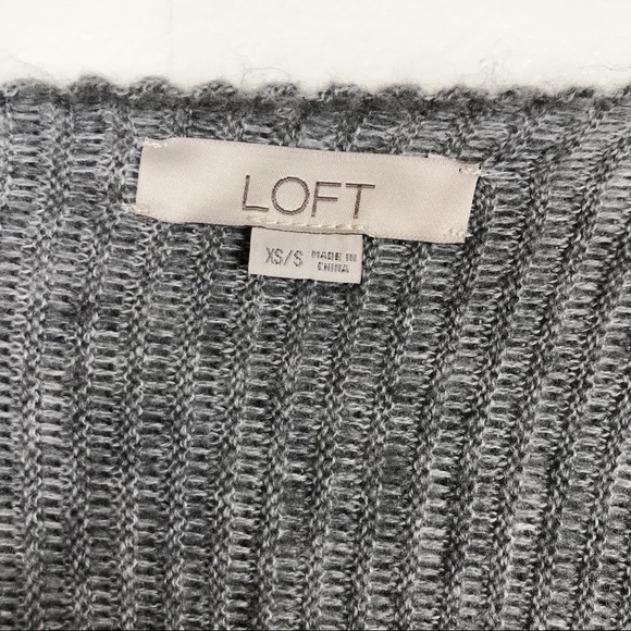 Loft Gray Ribbed Knit Poncho - Picture 10 of 11
